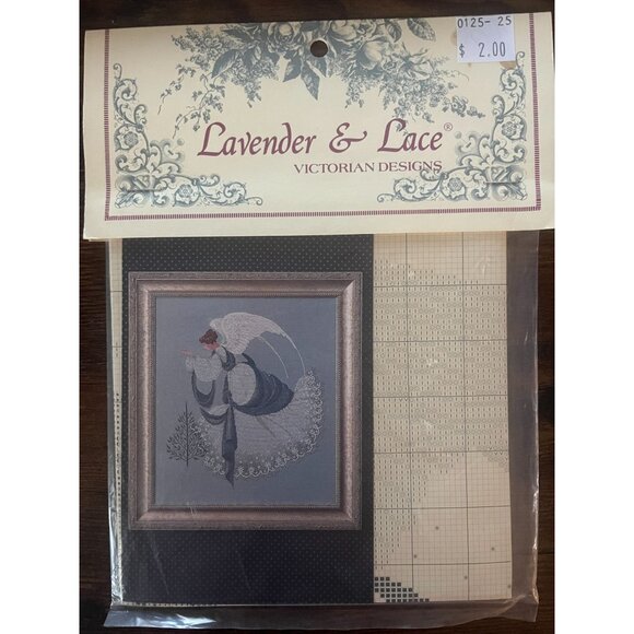 Lavender‎ & Lace Ice Angel Cross Stitch Pattern LL22 NIP - Picture 1 of 2